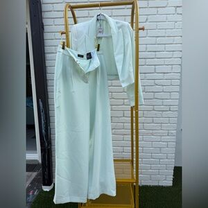 Express Mint Cropped Women's Blazer Jacket + Pants Suit NWT